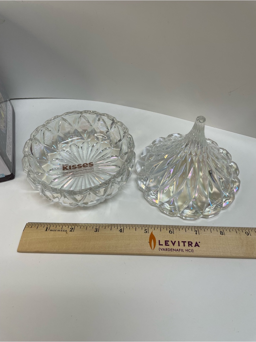 Candy Dish Kiss Iridescent Crystal Covered Candy Dish - Clear - Picture 6 of 7